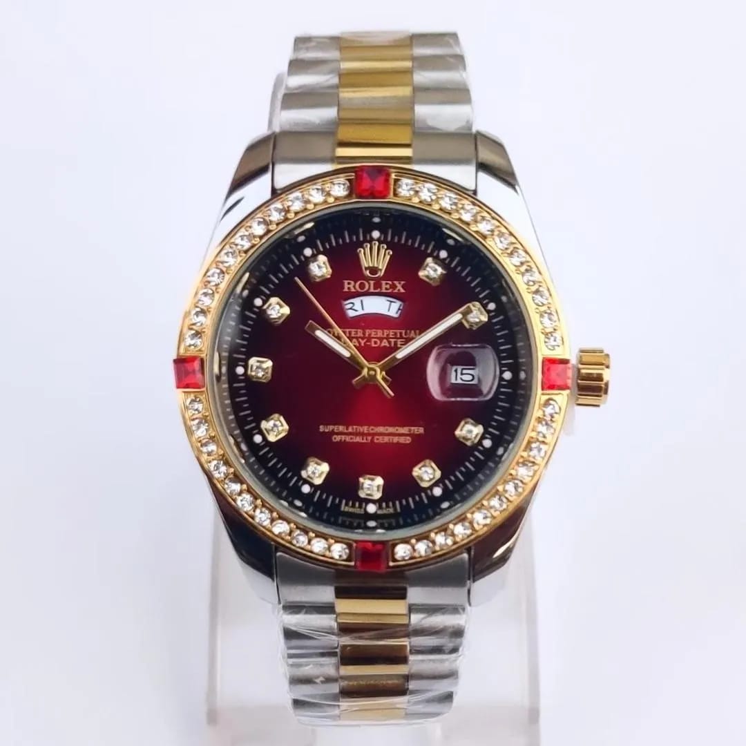 Rolex Men's Classic Stones Stainless Steel Wrist Watch