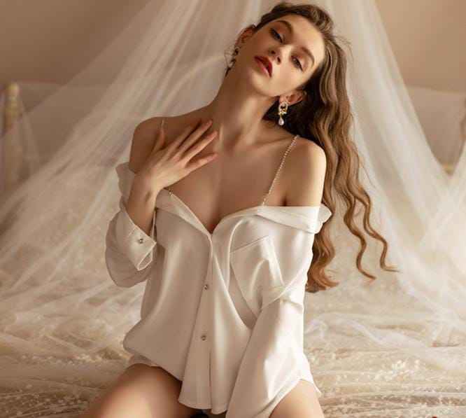 Imported Finley Shirt Style Sheer Lingerie