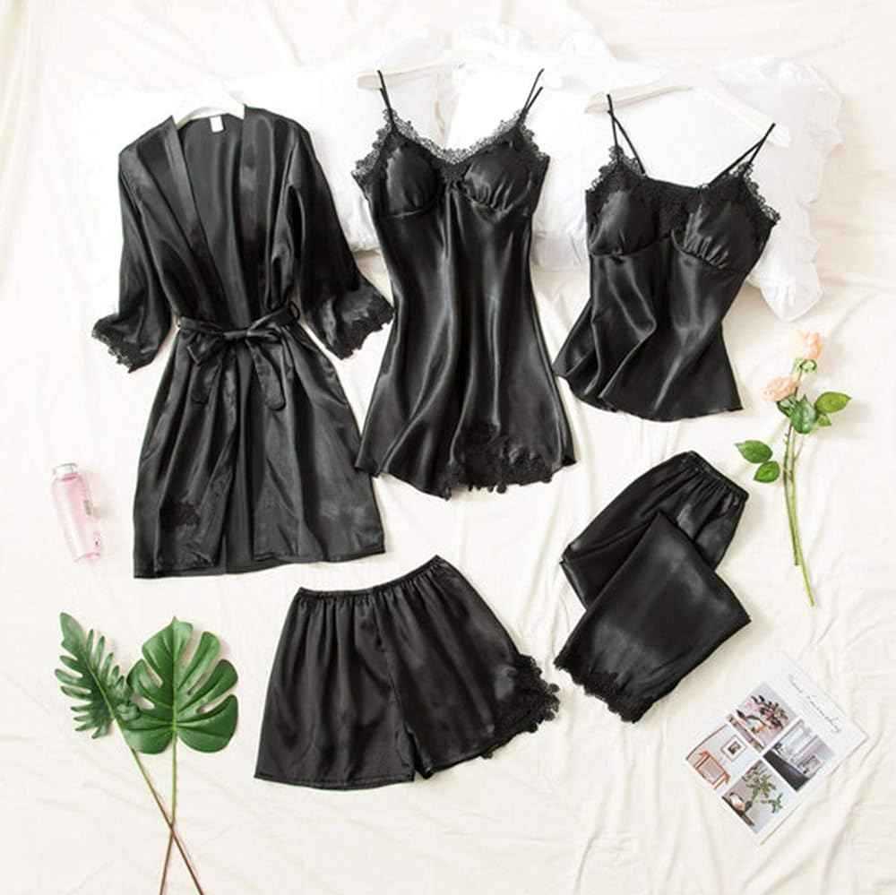 5Pcs Imported Nighty | High Quality Silk Night Wear | Honeymoon Bridal Set Pack of 5Pcs