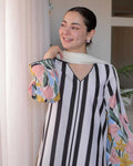 HHania Amir - Digital Printed 3 Piece Swiss Lawn With Voil Cambric Cotton Dupatta (unstitch) 08
