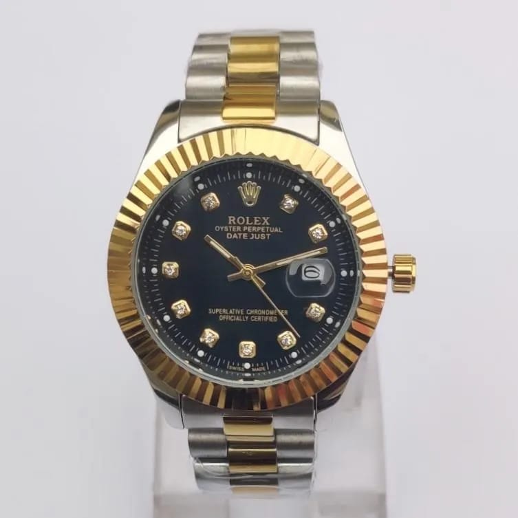 Rolex Men's Classic Stones Stainless Steel Wrist Watch