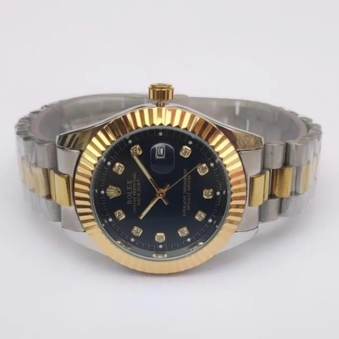 Rolex Men's Classic Stones Stainless Steel Wrist Watch