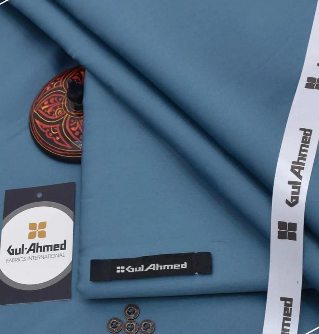Men's Cotton Satin Suit 8-Table Blue Gul Ahmad