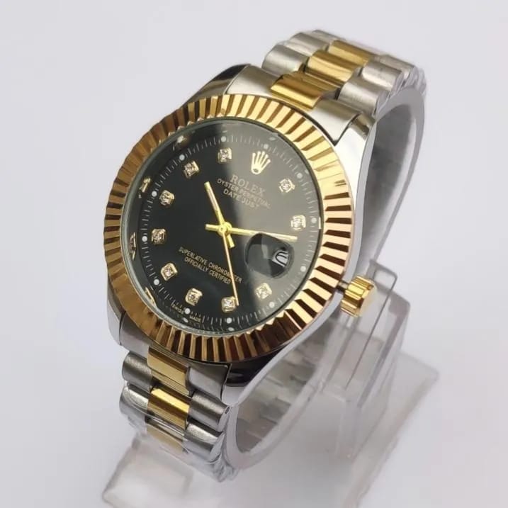 Rolex Men's Classic Stones Stainless Steel Wrist Watch
